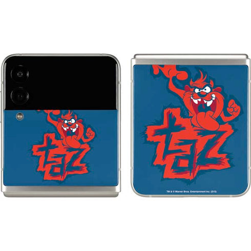 Looney Tunes Tasmanian Devil Blue Galaxy Z Flip3 5G Skin
