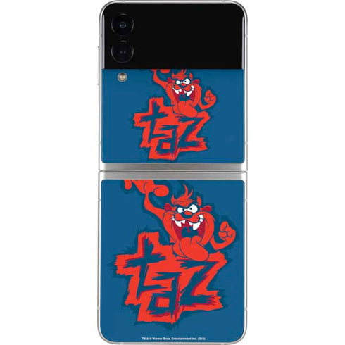 Looney Tunes Tasmanian Devil Blue Galaxy Z Flip3 5G Skin