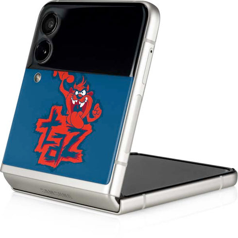 Looney Tunes Tasmanian Devil Blue Galaxy Z Flip3 5G Skin