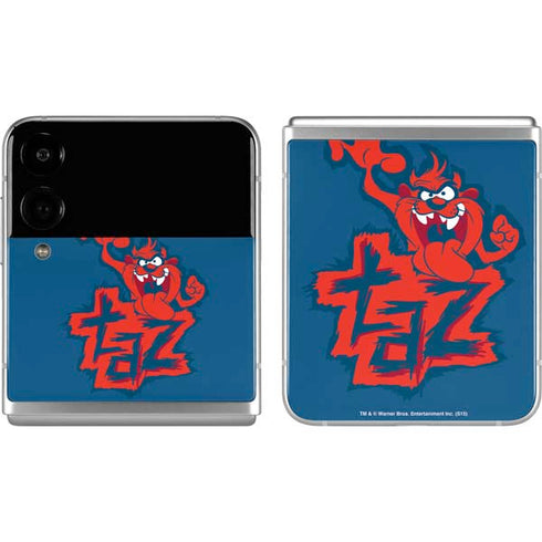 Looney Tunes Tasmanian Devil Blue Galaxy Z Flip4 5G Skin