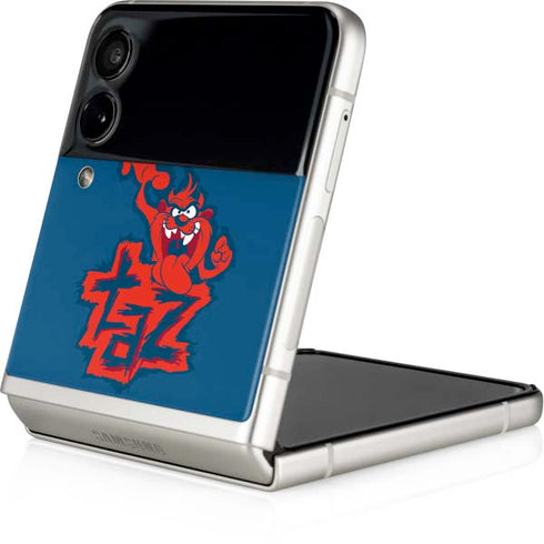 Looney Tunes Tasmanian Devil Blue Galaxy Z Flip4 5G Skin