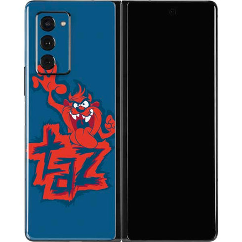 Looney Tunes Tasmanian Devil Blue Galaxy Z Fold2 5G Skin