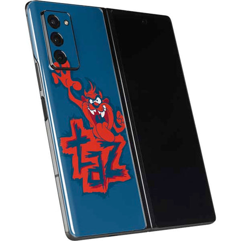 Looney Tunes Tasmanian Devil Blue Galaxy Z Fold2 5G Skin