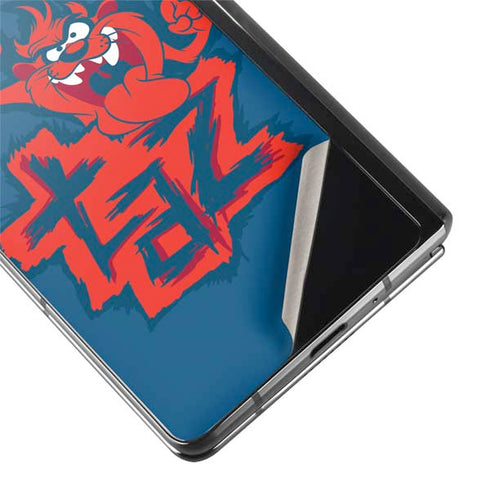 Looney Tunes Tasmanian Devil Blue Galaxy Z Fold2 5G Skin