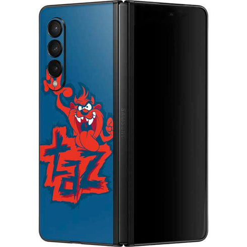 Looney Tunes Tasmanian Devil Blue Galaxy Z Fold3 5G Skin