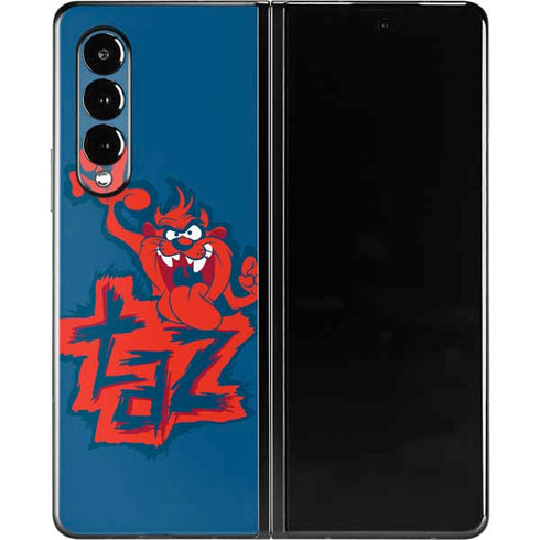 Looney Tunes Tasmanian Devil Blue Galaxy Z Fold3 5G Skin