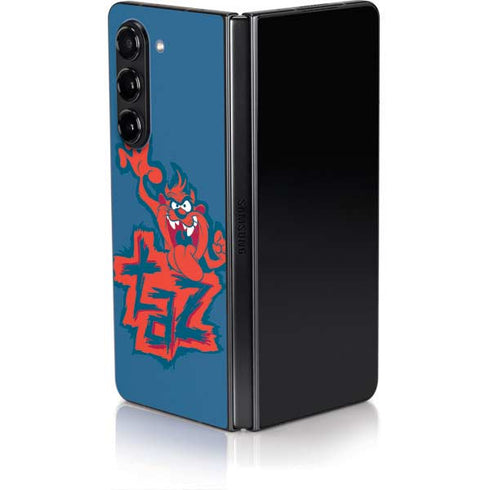 Looney Tunes Tasmanian Devil Blue Galaxy Z Fold5 5G Skin