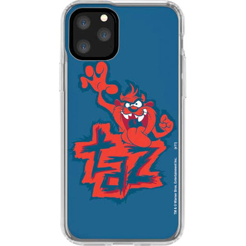 Looney Tunes Tasmanian Devil Blue iPhone 11 Pro Clear Case