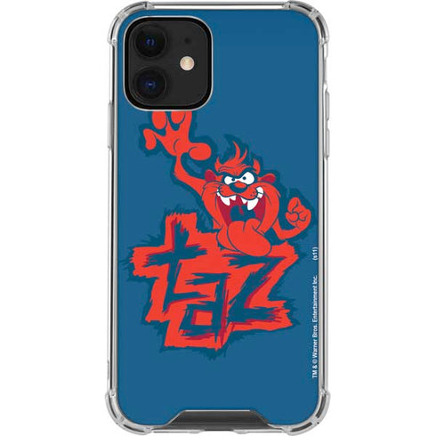 Looney Tunes Tasmanian Devil Blue iPhone 12 Mini Clear Case