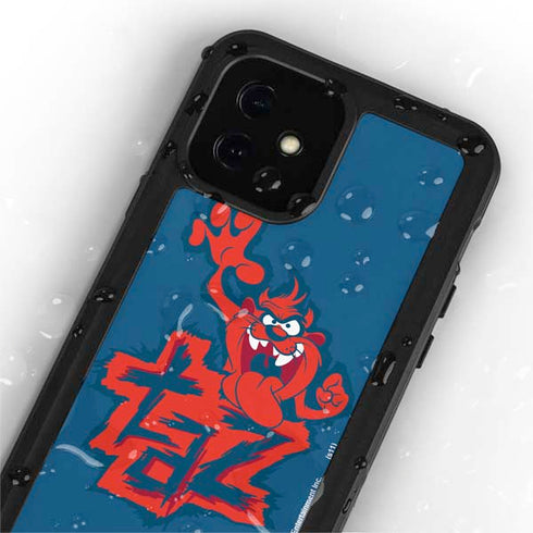 Looney Tunes Tasmanian Devil Blue iPhone 12 Mini Waterproof Case