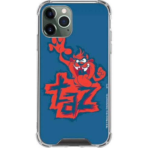 Looney Tunes Tasmanian Devil Blue iPhone 12 Pro Clear Case