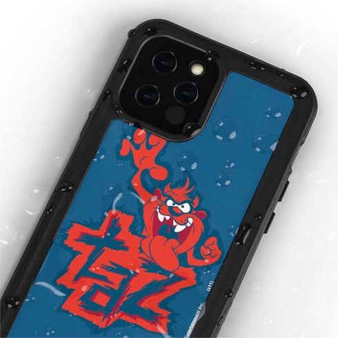 Looney Tunes Tasmanian Devil Blue iPhone 12 Pro Max Waterproof Case