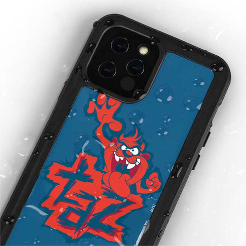 Looney Tunes Tasmanian Devil Blue iPhone 12 Pro Waterproof Case