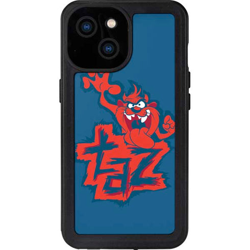 Looney Tunes Tasmanian Devil Blue iPhone 13 Mini Waterproof Case