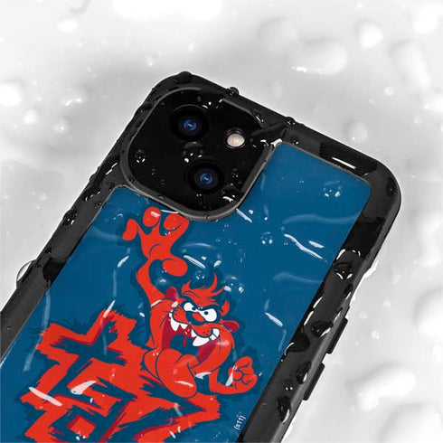 Looney Tunes Tasmanian Devil Blue iPhone 13 Mini Waterproof Case