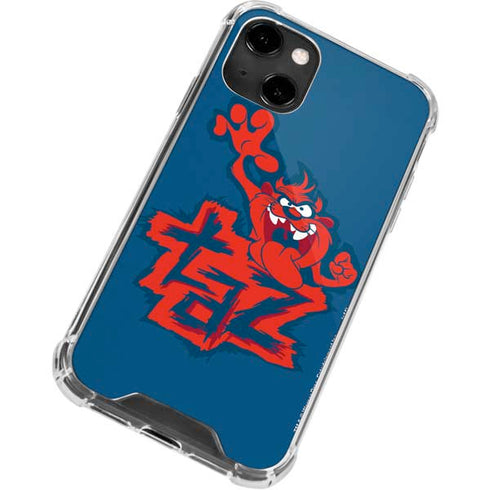Looney Tunes Tasmanian Devil Blue iPhone 14 Clear Case