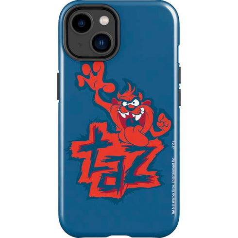 Looney Tunes Tasmanian Devil Blue iPhone 14 Plus Impact Case