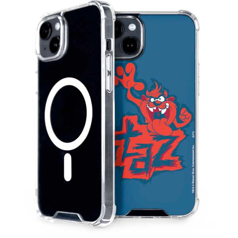 Looney Tunes Tasmanian Devil Blue iPhone 15 Plus MagSafe Case