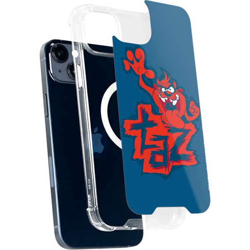 Looney Tunes Tasmanian Devil Blue iPhone 15 Plus MagSafe Case