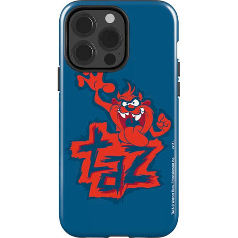 Looney Tunes Tasmanian Devil Blue iPhone 15 Pro Impact Case