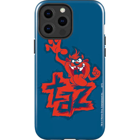 Looney Tunes Tasmanian Devil Blue iPhone 15 Pro Max Impact Case