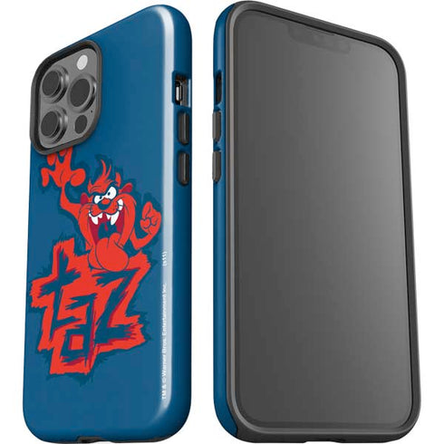 Looney Tunes Tasmanian Devil Blue iPhone 15 Pro Max Impact Case
