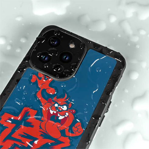 Looney Tunes Tasmanian Devil Blue iPhone 14 Pro Max Waterproof Case