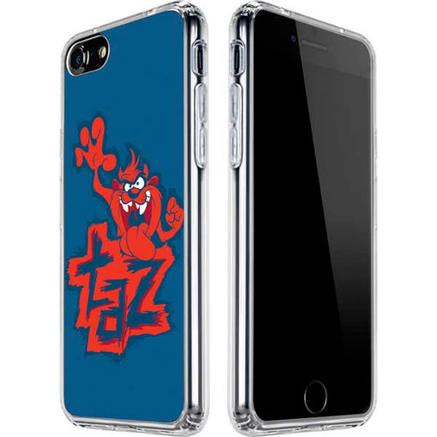 Looney Tunes Tasmanian Devil Blue iPhone SE (2nd & 3rd Gen) Clear Case