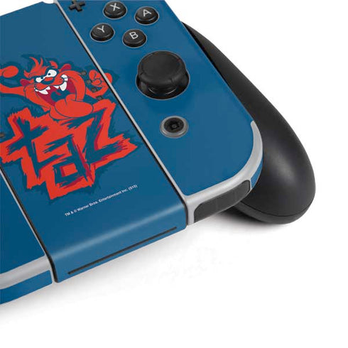 Looney Tunes Tasmanian Devil Blue Nintendo Switch OLED (2021) Skin
