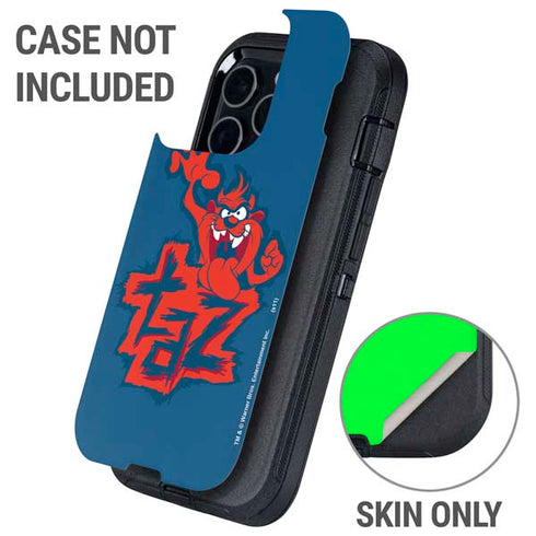 Looney Tunes Tasmanian Devil Blue Otterbox Defender iPhone Skin