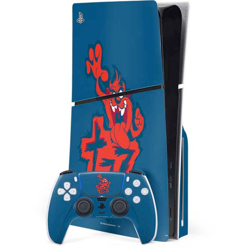 Looney Tunes Tasmanian Devil Blue PS5 Slim Disk Bundle Skin