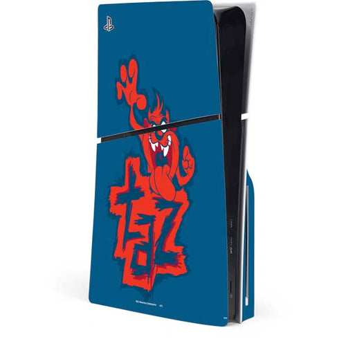 Looney Tunes Tasmanian Devil Blue PS5 Slim Disk Console Skin