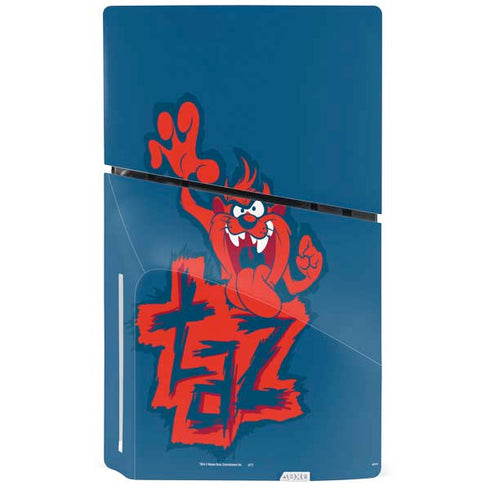 Looney Tunes Tasmanian Devil Blue PS5 Slim Disk Console Skin