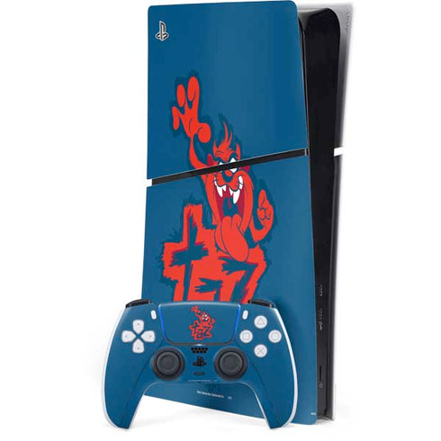 Looney Tunes Tasmanian Devil Blue PS5 Slim Digital Edition Console Skin