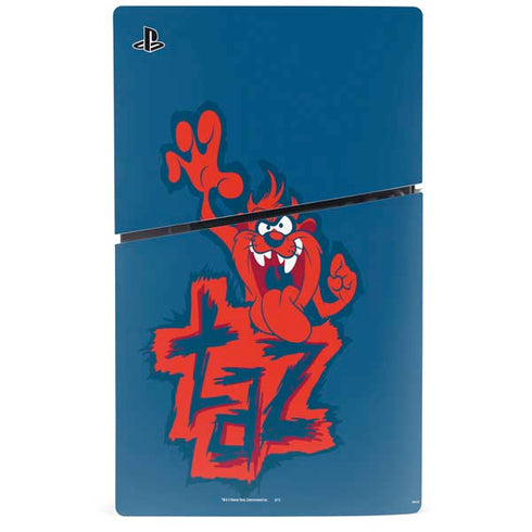 Looney Tunes Tasmanian Devil Blue PS5 Slim Digital Edition Console Skin
