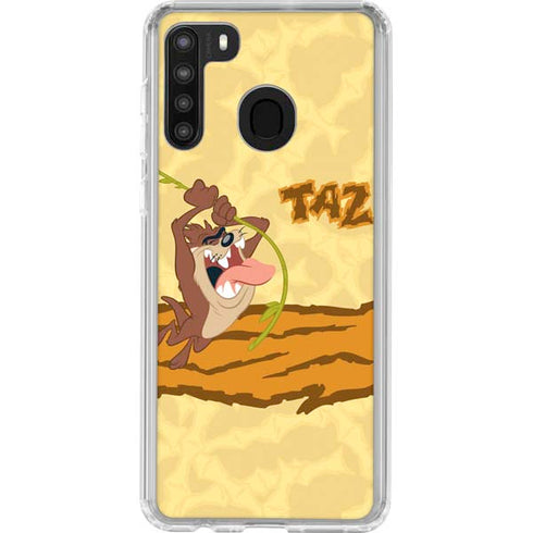 Looney Tunes Tasmanian Devil Rope Swing Galaxy A21 Clear Case
