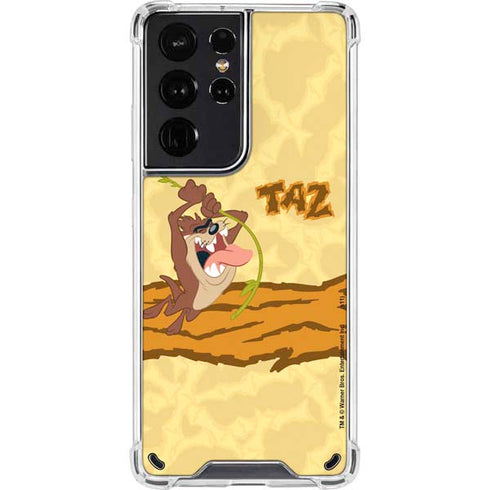 Looney Tunes Tasmanian Devil Rope Swing Galaxy S21 Ultra 5G Clear Case