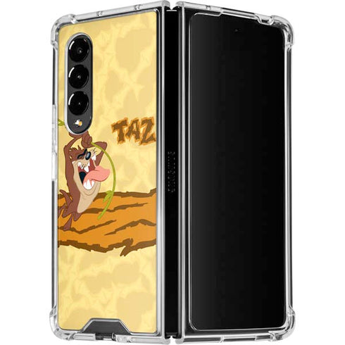 Looney Tunes Tasmanian Devil Rope Swing Galaxy Z Fold4 5G Clear Case