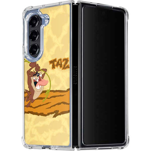 Looney Tunes Tasmanian Devil Rope Swing Galaxy Z Fold5 5G Clear Case