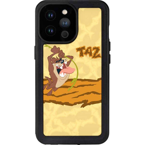 Looney Tunes Tasmanian Devil Rope Swing iPhone 14 Pro Max Waterproof Case