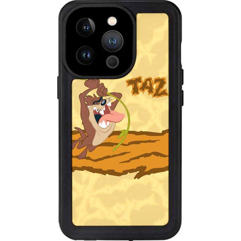 Looney Tunes Tasmanian Devil Rope Swing iPhone 14 Pro Waterproof Case