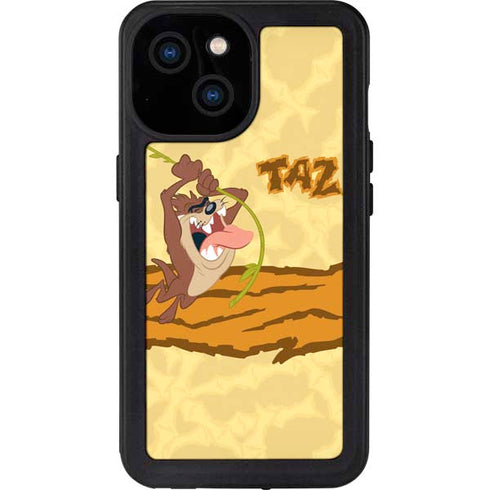 Looney Tunes Tasmanian Devil Rope Swing iPhone 15 Waterproof Case