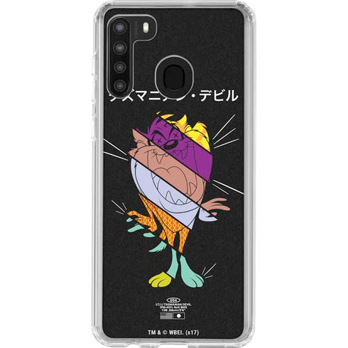 Looney Tunes Tasmanian Devil Sliced Juxtapose Galaxy A21 Clear Case