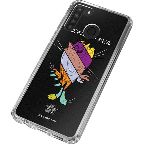 Looney Tunes Tasmanian Devil Sliced Juxtapose Galaxy A21 Clear Case