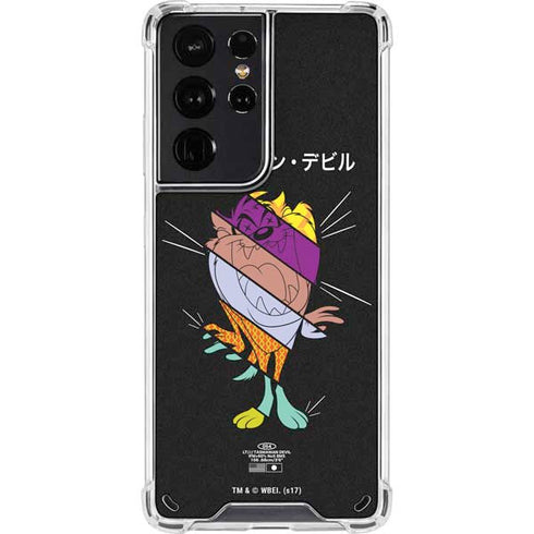 Looney Tunes Tasmanian Devil Sliced Juxtapose Galaxy S21 Ultra 5G Clear Case