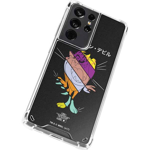 Looney Tunes Tasmanian Devil Sliced Juxtapose Galaxy S21 Ultra 5G Clear Case