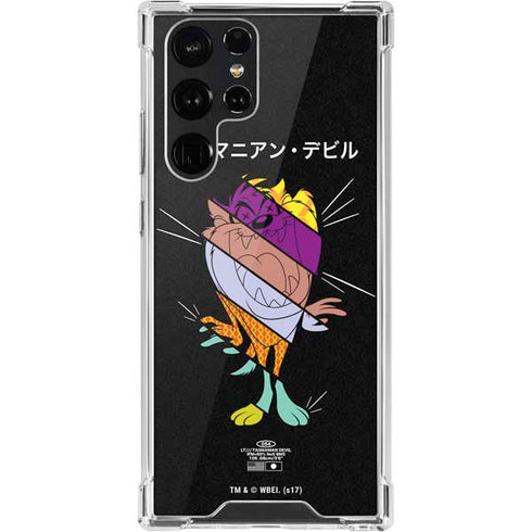 Looney Tunes Tasmanian Devil Sliced Juxtapose Galaxy S22 Ultra Clear Case