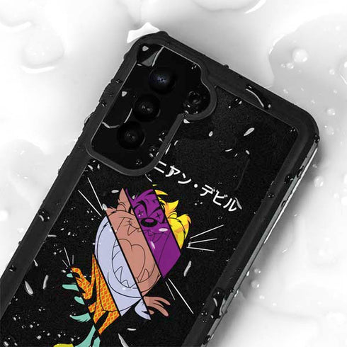 Looney Tunes Tasmanian Devil Sliced Juxtapose Galaxy S23 Plus Waterproof Case