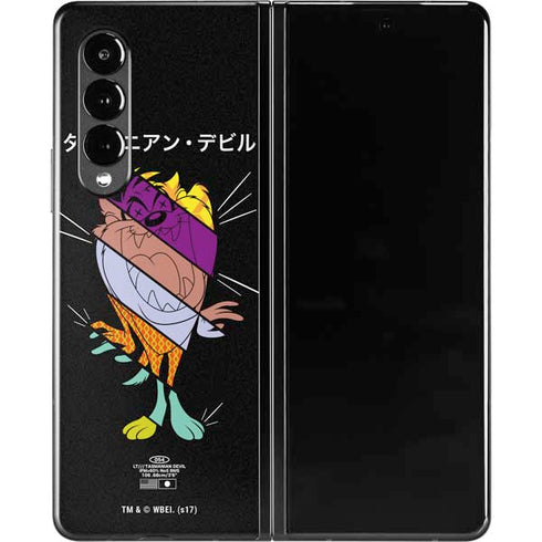 Looney Tunes Tasmanian Devil Sliced Juxtapose Galaxy Z Fold3 5G Skin