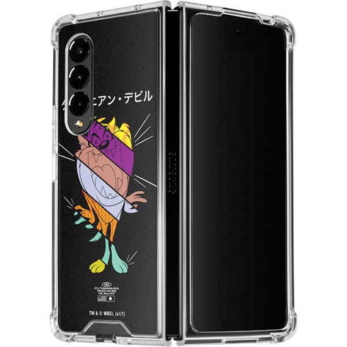 Looney Tunes Tasmanian Devil Sliced Juxtapose Galaxy Z Fold4 5G Clear Case